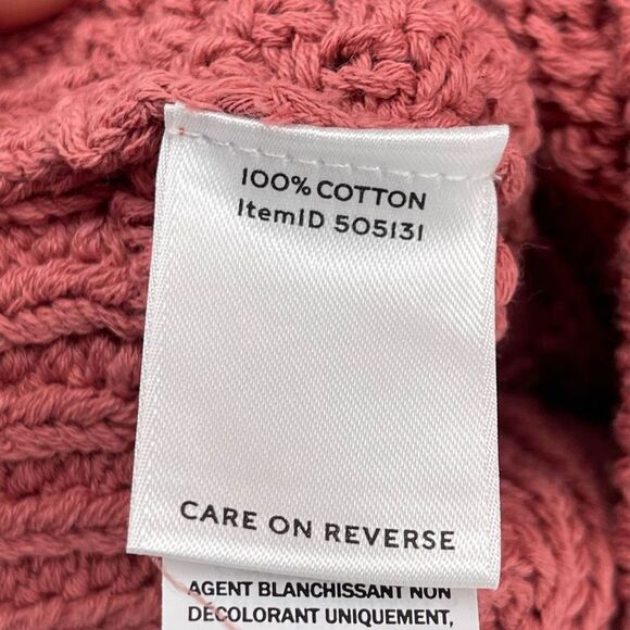 L.L. Bean Signature Women’s Pink Cotton Fisherman V-Neck Tunic Sweater Small - Picture 9 of 12